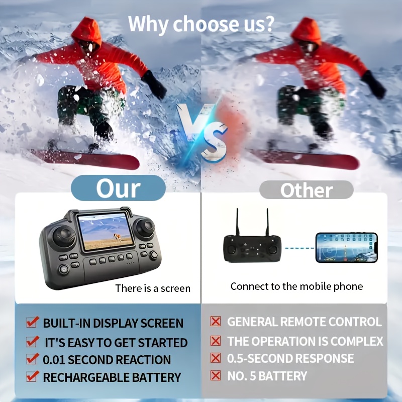 8K NEW Drone MAX Upgrade Edition Upgrade Edition with 2 Batteries - Screen Control, Dual Camera, Obstacle Avoidance, Brushless Motor, Foldable Arms, Ideal for Night Flying, Remote Control with Screen, Outdoor Flying, Aerial Photography, Portable - Image 6