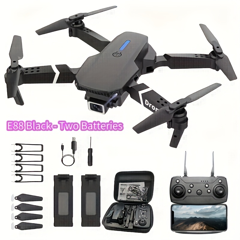 E88 Drone with Camera, Foldable RC Quadcopter, APP Control & Real-Time Video Remote Control, for Indoor/Outdoor Use, 2 Batteries, Lightweight, Perfect Birthday or Easter Gift, Beginner Drone, Recreational Drone - Image 6