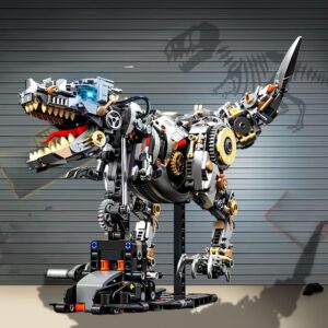 1268+pcs Mechanical T-Rex Building Blocks - Large-Scale Moving Dinosaur Model with Terex Branding, Collectible Display for s &, Birthday/Holiday Gift Idea, Challenging Assembly (No motor required) - / for Collectors
