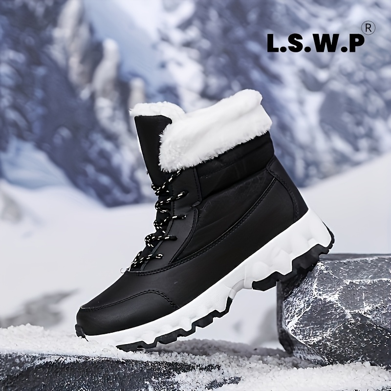 Men's and Women's Mid-Calf Thick -Lined Warm Snow Boots, Unisex Warm Lined Casual Sports Boots, High-Quality Warm Outdoor Hiking Shoes, Versatile Comfortable Thick Snow Boots - Image 11