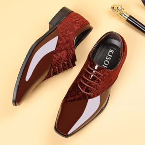 Men'S Formal Shoes | Classic Lace-up Loafers for Weddings, Work, and Parties | Faux, Square Toe, Random Print, All-Season Wear