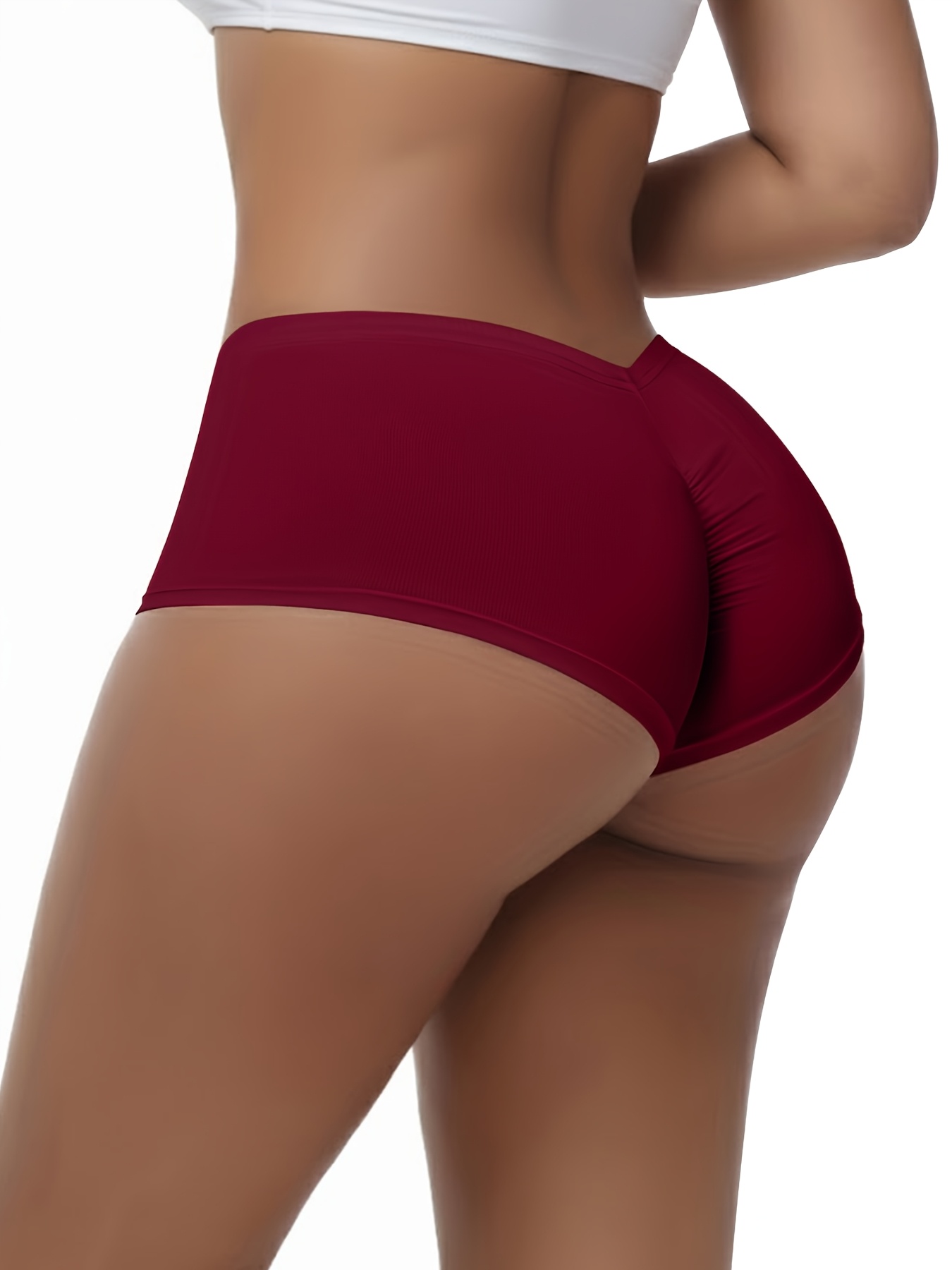 5pcs Women's Multi-Color Solid-Color Underwear - Full-Brief Hip-Lifting Pleated Shorts Suitable for Autumn/Winter, Elegant Non- Pants for Daily Wear, Ideal Christmas Gift (Hand/Dry) - Image 2