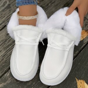 Women'S Slip-On Winter Shoes - Slip-On Closure, Soft Fabric Upper & Cushioned Insole - All-Day Comfort for Everyday, Travel, Formal Events - Available in White, Black, Green, Burgundy, Beige - Easy-Clean Casual & Formal Footwear - Ideal Gift for Women, Travel Footwear, Plush Lined Interior, Comfortable Slipons, Daily Wearers, Stylish Slipons, Slipon Design, Durable Slipons, Women'S Slipons