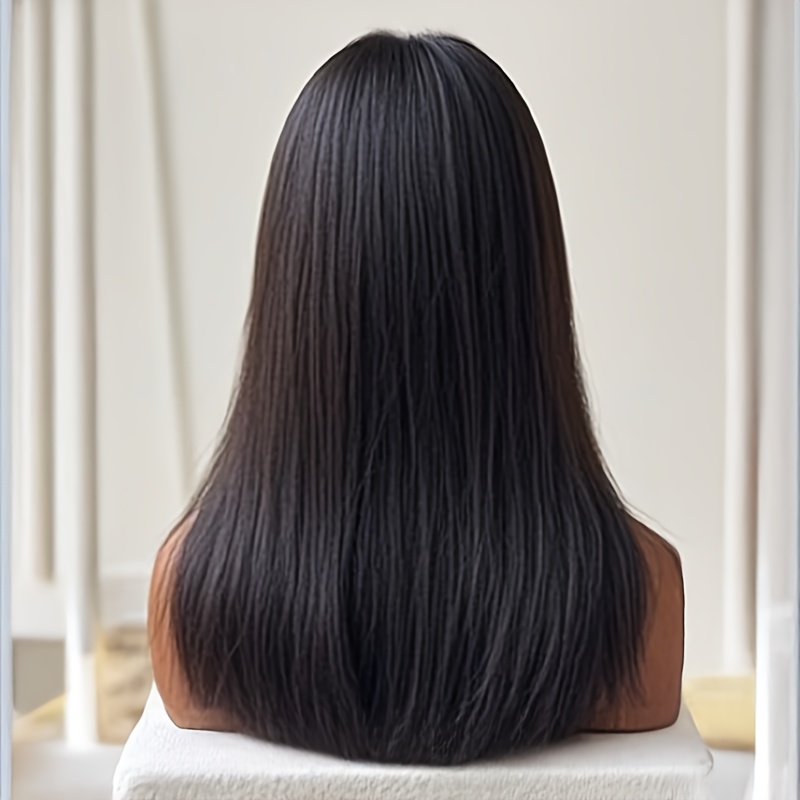 Black Middle Part Straight Wig 26 Inch High Quality Synthetic Wig for Men HeatResistant Fashionable Wig Transform Your Look Versatile Hairpiece Suitable for DailyUse And Special Occasions - Image 4