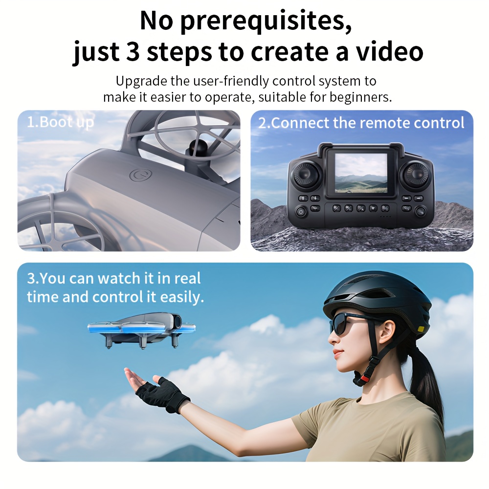 Latest Drone, Follow Safety Drone, Remote Control with Display Screen, Optical Flow Technology, Gesture Recognition, Live Video Streaming, User-Friendly for Beginners, Essential Drone, Ideal Present for Boys And Husbands, New Year Present - Image 11