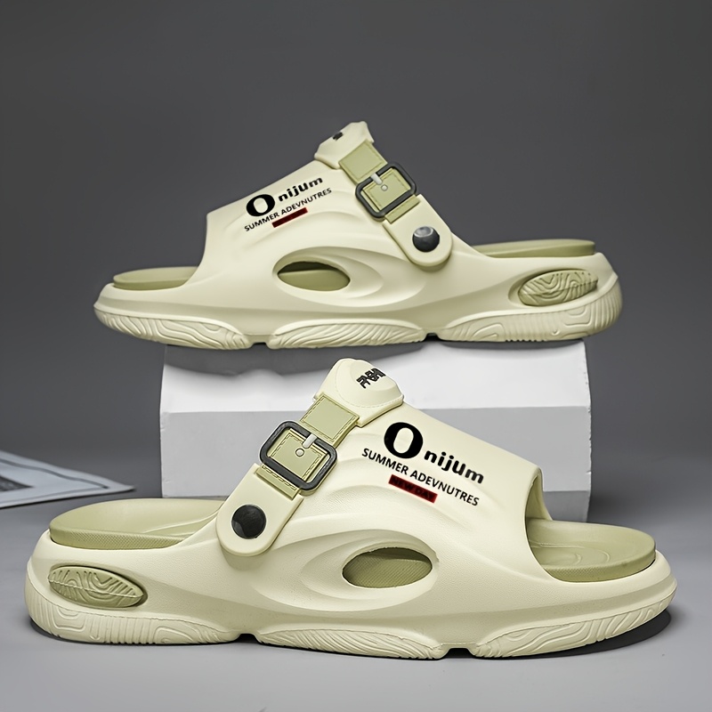 Men'S Summer 2025 EVA Cushioned Slide Sandals - Breathable, Non-Slip, Dual-Purpose Indoor/Outdoor Wear, Comfortable Soft Sole with "ZAP IT!" Graphic Design, Open Toe, Black/White Options, Summer Sandals, Suitable for Women - Image 9