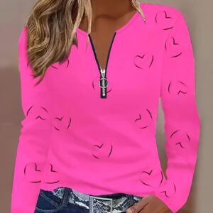 Elegant Women'S Heart Zipper Fashion Long Sleeves