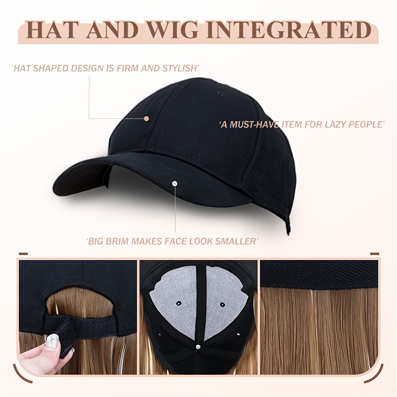 Long Straight Black Synthetic Hair Wig with Bangs - Natural-Looking Baseball Cap Hair Extension for Women, Easy to Style & Maintain, All-in-One Design for Versatile Looks, Hair Wigs, Versatile Hairpiece, Comfortable Fit Cap - Image 4