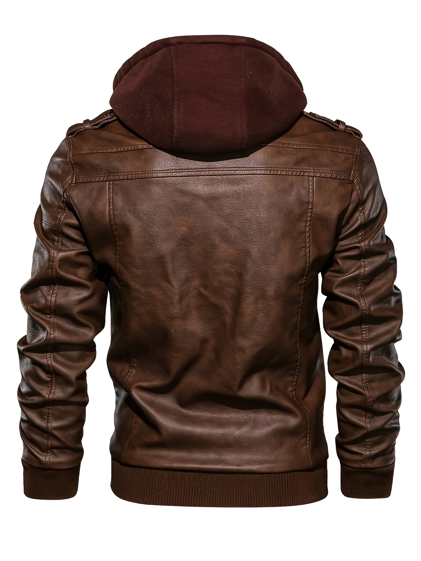 Men'S Vintage Style Motorcycle Jacket - High Quality And Windproof Tear Resistant with Detachable Hat, Zipper Closure & Machine Wash - Black Casual Outdoor Cycling Jacket for Men & Teens, Durable Zipper Design, Motorcycle Riding Gear, Biker Jacket for Men, Motorcycle Jacket, Motorcycle Gear for Men, Motorcycle Jacket Men, Adventure Biking, Retro Biker Gear - Image 5