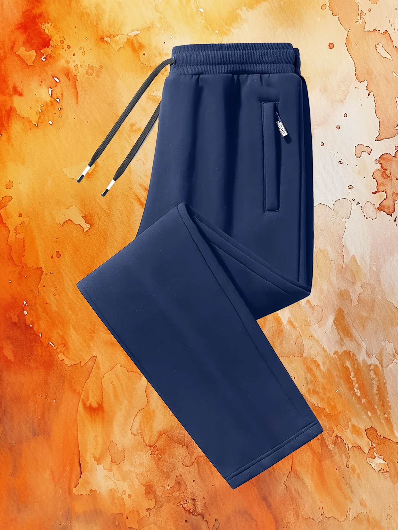 Men'S Casual Jogger Pants - Soft Stretchy Fabric, Mid-Rise Straight-Leg with Side Zipper Pockets, All-Season Comfort for Running, Hiking, And Outdoor Activities, Jogging Pants, Hiking Apparel, Sleek Design, Durable Construction, Minimalist Style - Image 5