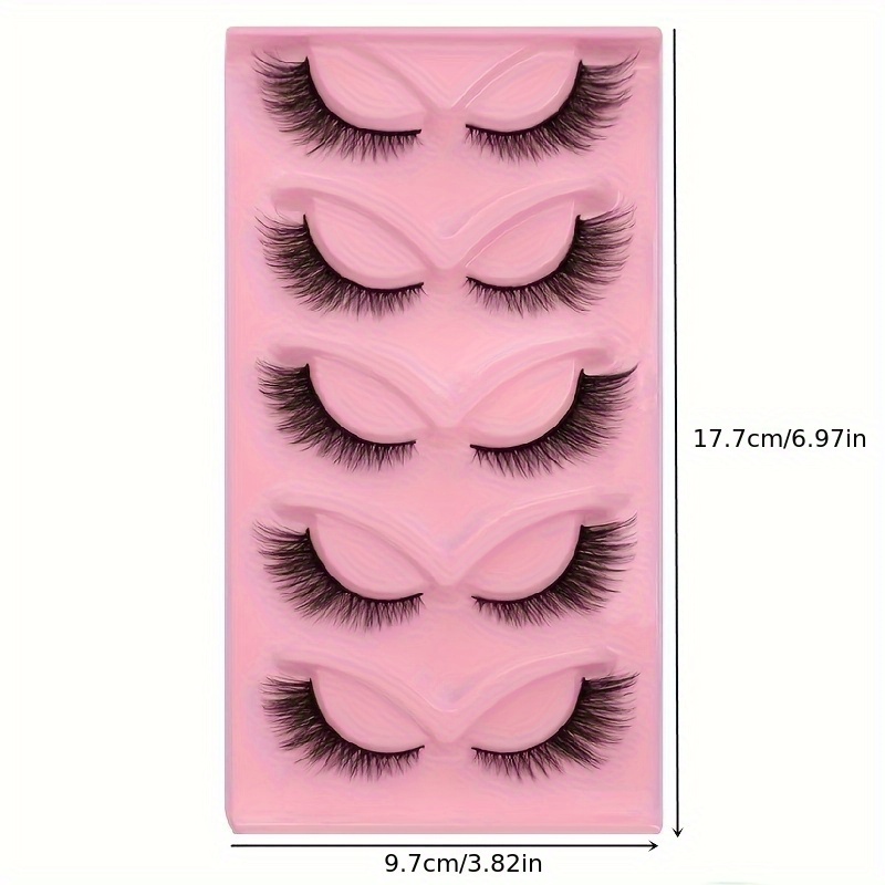 5-Pair Pack (Multipack) Cat Eye False Eyelashes - Thick Volume Lashes Suitable for Carnival, Daily Wear & Washable Lashes - Soft Comfortable for beginners with Fluffy Curl for Dramatic Eye - Image 6