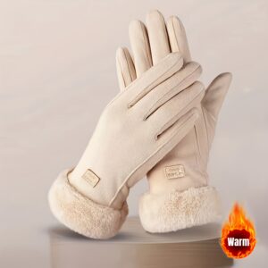 [Windproof Touchscreen Gloves] CarrKen Women's Thermal Winter Gloves Windproof Cold-Proof Touchscreen Gloves for Cycling & Outdoor Activities - Soft Fleece-Lined Warm Gloves with Adjustable Wrist Strap, Multiple Colors