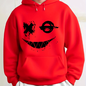 Men'S Red Hooded Sweatshirt with Graphic Print | Casual Golf & Everyday Pullover, Front Kangaroo Pocket, Long Sleeve, Regular Fit, Comfortable Material, Trendy Hoodie, Durable Fabric, Streetwear Fashion