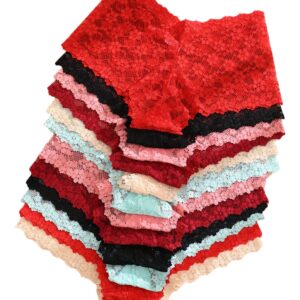 12pcs Sexy Lace Panties • Women's Floral Hollow Underwear • Seamless Plus Size Shorts