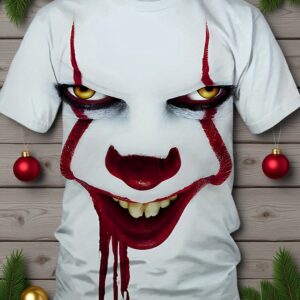 [Cartoon Polyester T-shirt] Polyester Cartoon Patterned T-shirt for Adult | Casual Crew Neck Short Sleeve Round Neck Slight Stretch Knit Fabric 140g/㎡ Regular Fit Novel, Summer Outdoor Activities