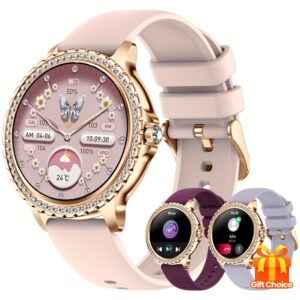 Smart watch (wireless calling, information reminder, voice assistant), 1.32-inch Men's and Women's smart watches, fitness smart watch, Women's smart watch with over 20 sports modes (suitable for Android fro iPhone), Women's smart watch with a 7-day battery life, gift for loved ones, Silvery.