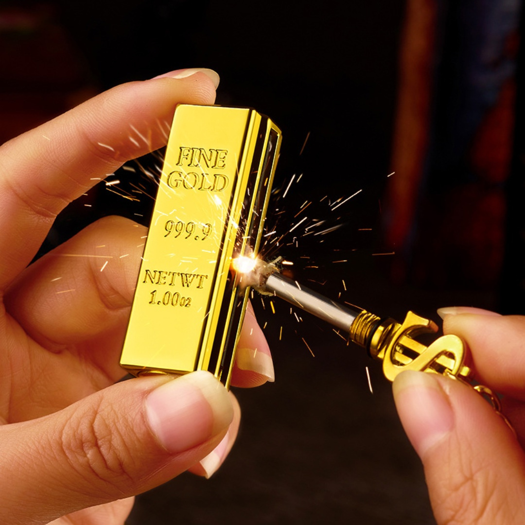 2-pack Windproof Permanent Lighter, Creative Golden Bar Small Match Stick, Multi-functional Metal Kerosene Lighter, Mini Portable Igniter, Suitable for Outdoor Camping Fire-making and Combustion Stick, Gift for Boyfriend (without Oil), Without Battery - Image 2