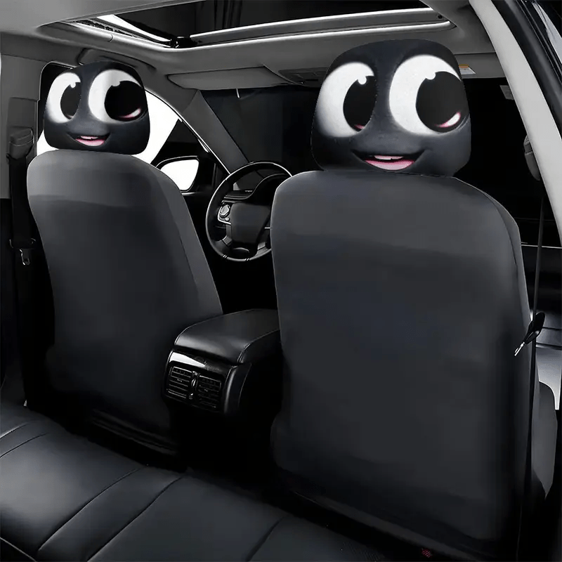 2pcs Cute Cartoon Character Seat Covers - Soft, Fit for All Vehicles, Durable & Stylish Interior Accessories, Cute Accessories, Vehicle Seat Protection, Playful Design, christmas gifts - Image 3