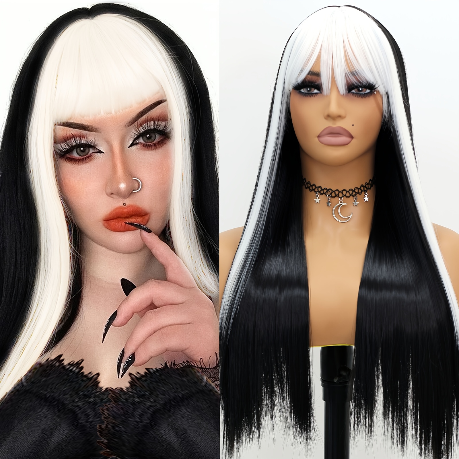 Women' & Suitable for Women' Long Straight Synthetic Heat-Fused Fiber Wig - Natural Looking Hairpiece with Cosplay, Daily Wear, for Party, for African Descent, 26inch - Image 2