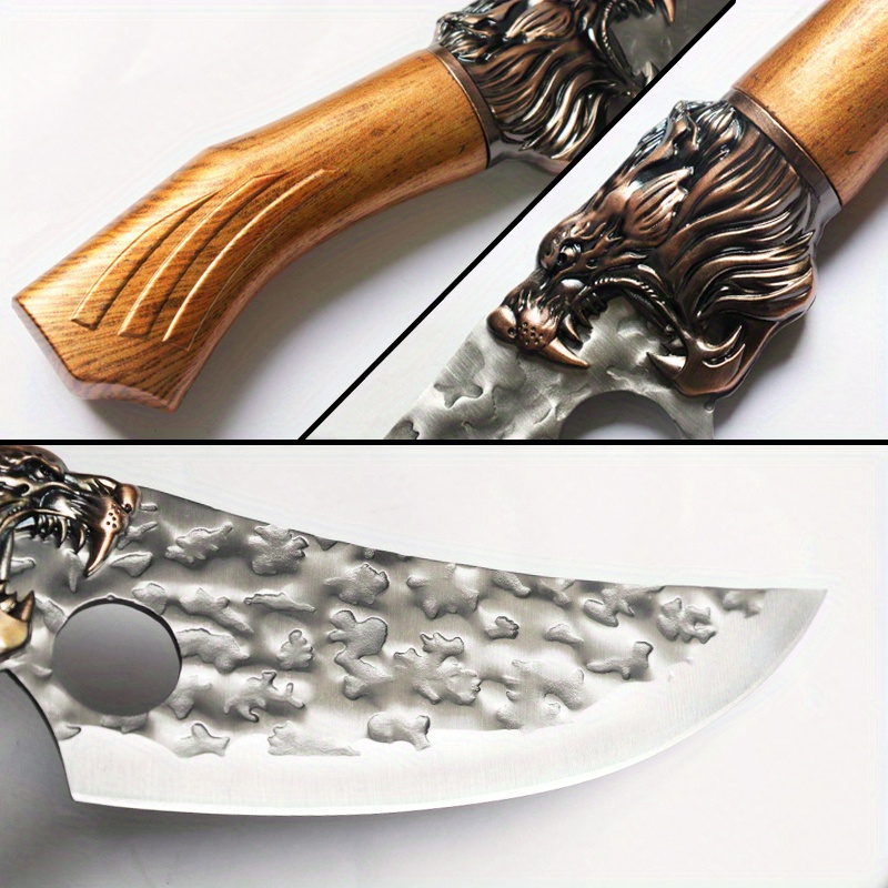 7pcs Professional Kitchen Chef Knife Set | Handmade Forged Stainless Steel Chef Knife, Utility Knife, Boning Knife, Cutting Knife, Fish Knife, Butcher Knife, Ultra-Sharp Bone Scissors, Boning Duck Fish Scissors - 301 Stainless Steel, 18.5 Inch Bla - Image 7