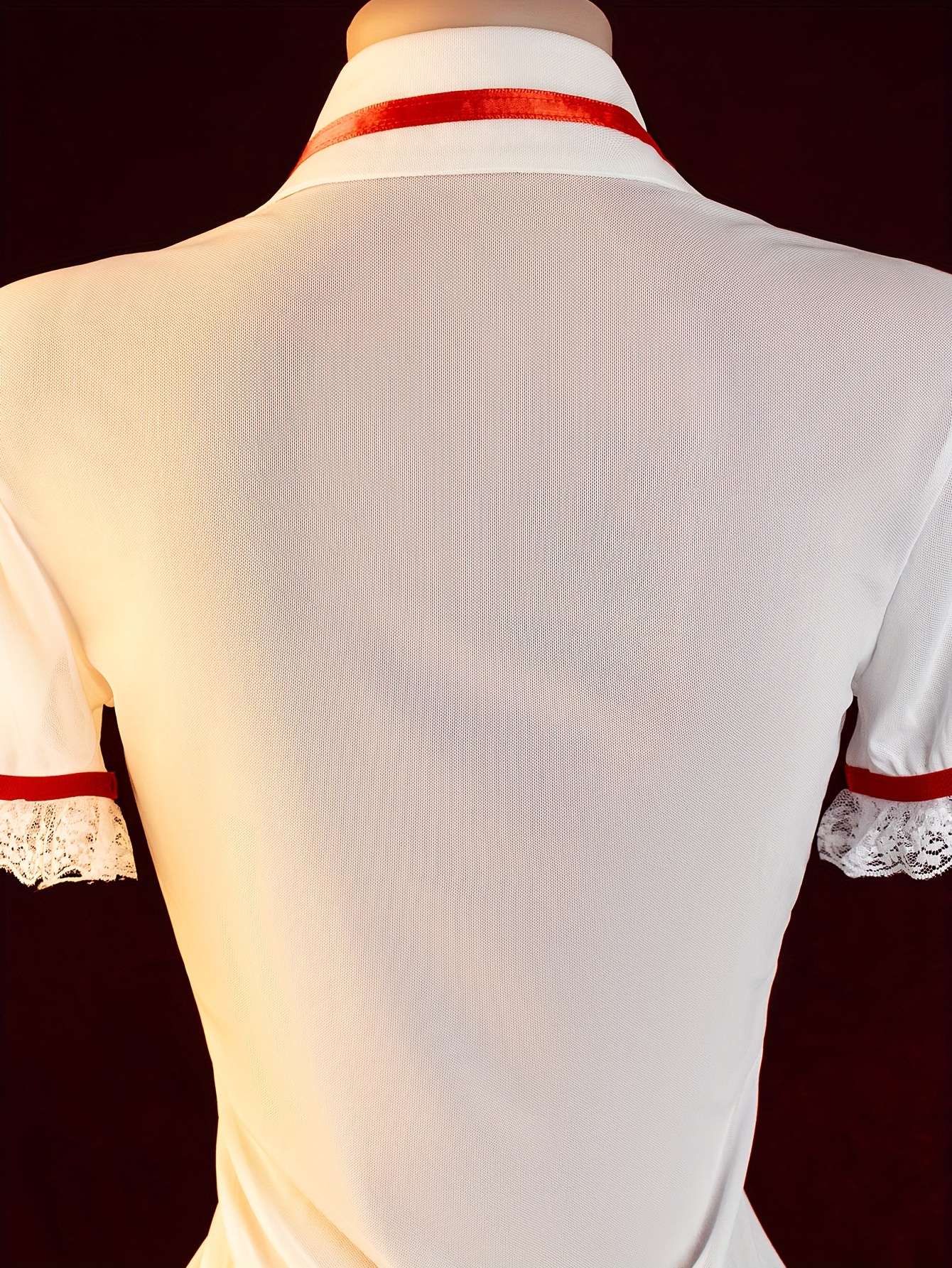 Women's Sexy Nurse Lingerie Set, One-Piece Pants Temptation & Two-Piece Suit, Red Cross Design & Red Trim, Button Front No Belt, Role Play Costume for Adults - Image 6