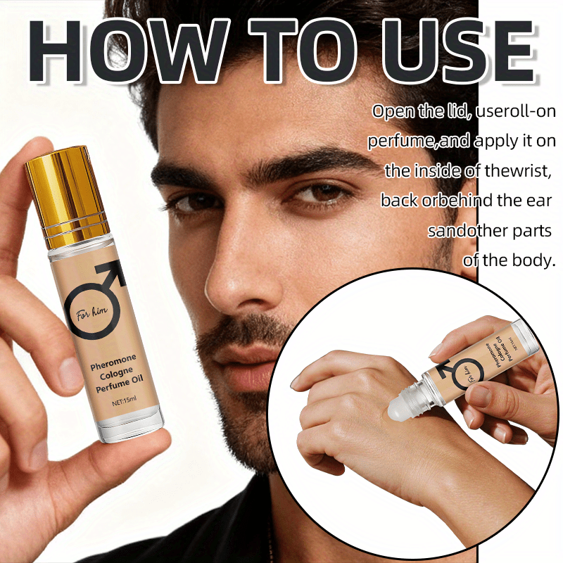 Men'S Pheromone Fragrance Oil - Enduring Fresh Fragrance, Earthy Notes, Stylish Golden Packaging, Perfect for Romantic Outings And Special Events, Dating Scent, Luxurious Presentation, Premium Quality Packaging. - Image 2