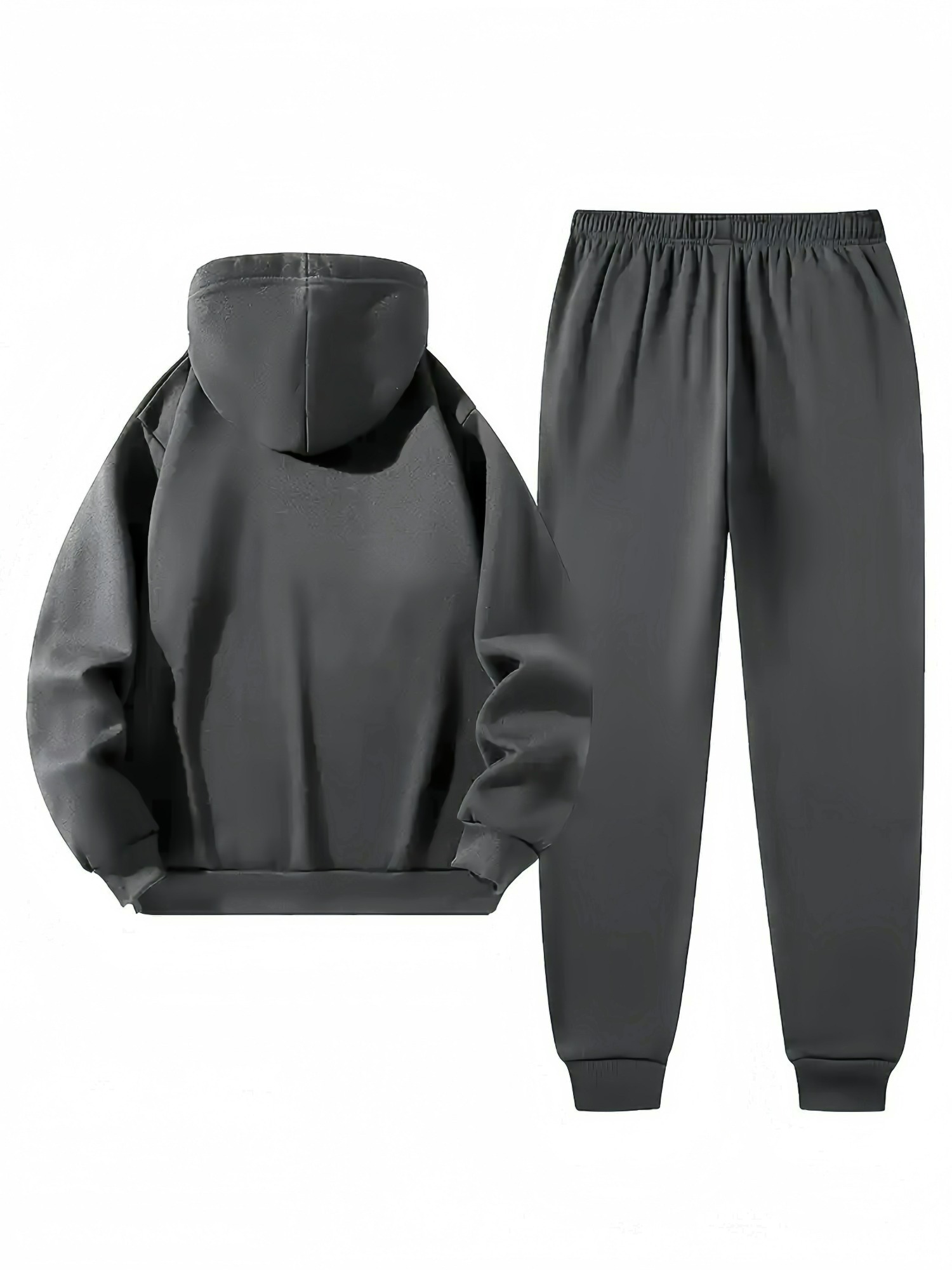 Halloween Special: Men'S Heavyweight 250G Sweatshirt And Fleece-Lined Sweatpants, a Two-Piece Sportswear Set Featuring a BLACK Letter Print Hoodie And Casual Street Fashion Drawstring Pants, a Trendy Brand That'S Versatile - Image 10