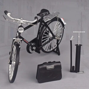 Vintage Bicycle Model - Heavy-Duty Alloy Steel Construction, Retro Bike Decor with Front Basket - Non-Electric Display for Home/Office Decoration, Birthday or Christmas Gift - Classic Cycling Decorations for Enthusiasts & Collectors, Detailed Craftsmanship