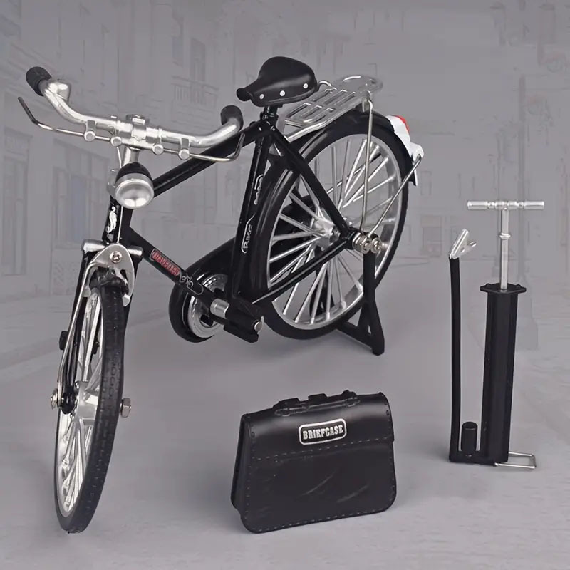 Vintage Bicycle Model - Heavy-Duty Alloy Steel Construction, Retro Bike Decor with Front Basket - Non-Electric Display for Home/Office Decoration, Birthday or Christmas Gift - Classic Cycling Decorations for Enthusiasts & Collectors, Detailed Craftsmanship