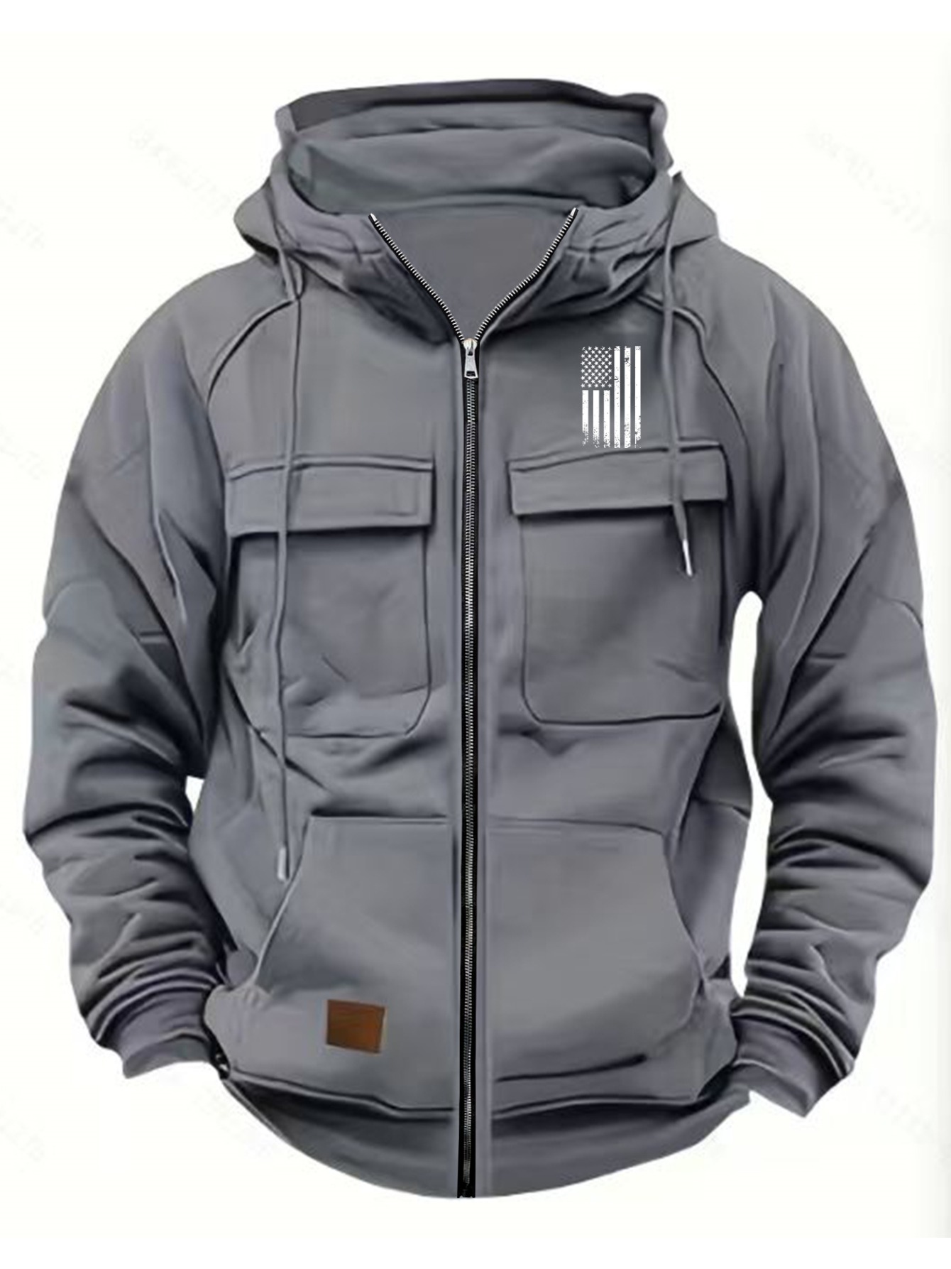 Men'S Heavy-Duty Full-Zip Hoodie - Long Sleeve Zipper Jacket with Front Pockets, Soft Warm Outerwear for Fall/Winter, Casual Outdoor & Everyday Streetwear - Black (2025 Autumn/Winter Collection), Zip Up Hoodie, Fall Winter Apparel