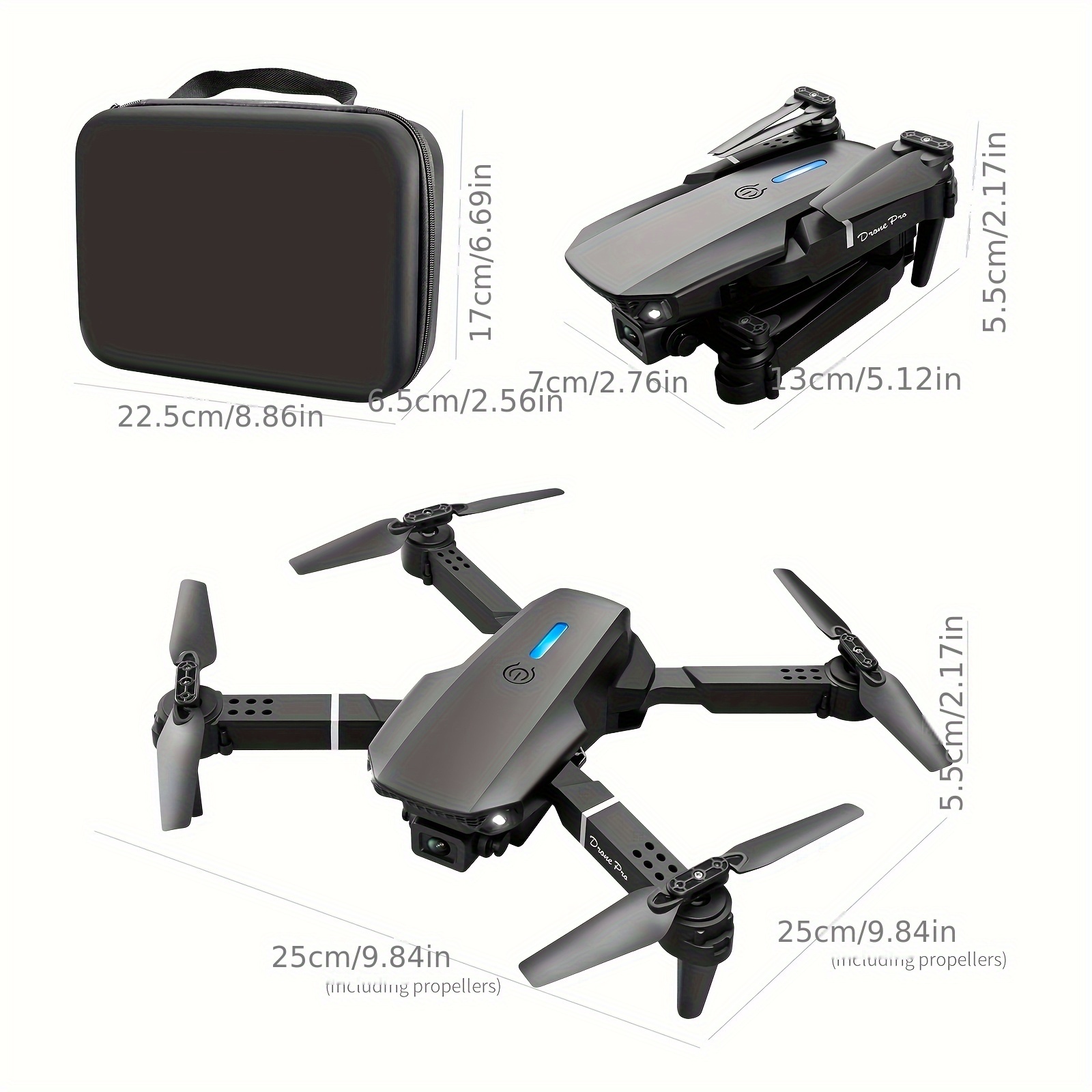 E88 Drone With 2 Batteries | Beginner-Friendly, Lightweight Design, Single Camera, Black Remote Control, Obstacle Avoidance, HD Video, Wi-Fi Enabled, Rechargeable Battery for Aerial Photography & Videography - Image 5