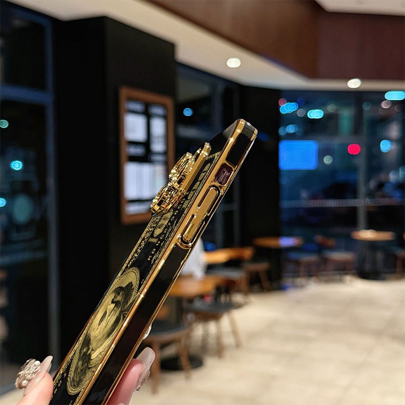 Phone Case - High-End Quality! A Gold-Plated Phone Case with Classic Elements And Creative Designs, Featuring UV Printing, Wear-Resistant And Anti-Slip Properties, Made from PC Material, Compatible with Various Iphone Including 17/16/15/14/13/12/11. - Image 7