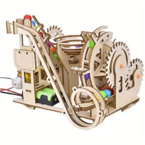3D Wooden Roller Coaster Puzzle Model Kit, Exquisite Laser Cut Mechanical Designs (with Gears and Pinball Tracks), Fun DIY Assembly Projects, Fun Educational Models