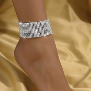 Women'S Sparkling Rhineststone-Encrusted Multi-Row Ankle Bracelet Heel Strap - Luxury Elegant Ankle Chain for High Heels, Parties & Special Occasions, Year-Round Versatile Foot Accessory, Perfect Gift for Women (Comfortable & Durable Design), Formal Event Jewelry, Party Accessories, Glamorous Design, Stylish Heel Strap, Ankle Bracelets For Women, Ankle Bracelets For Women High Quality, Anklets For Women, Anklets For Women High Quality