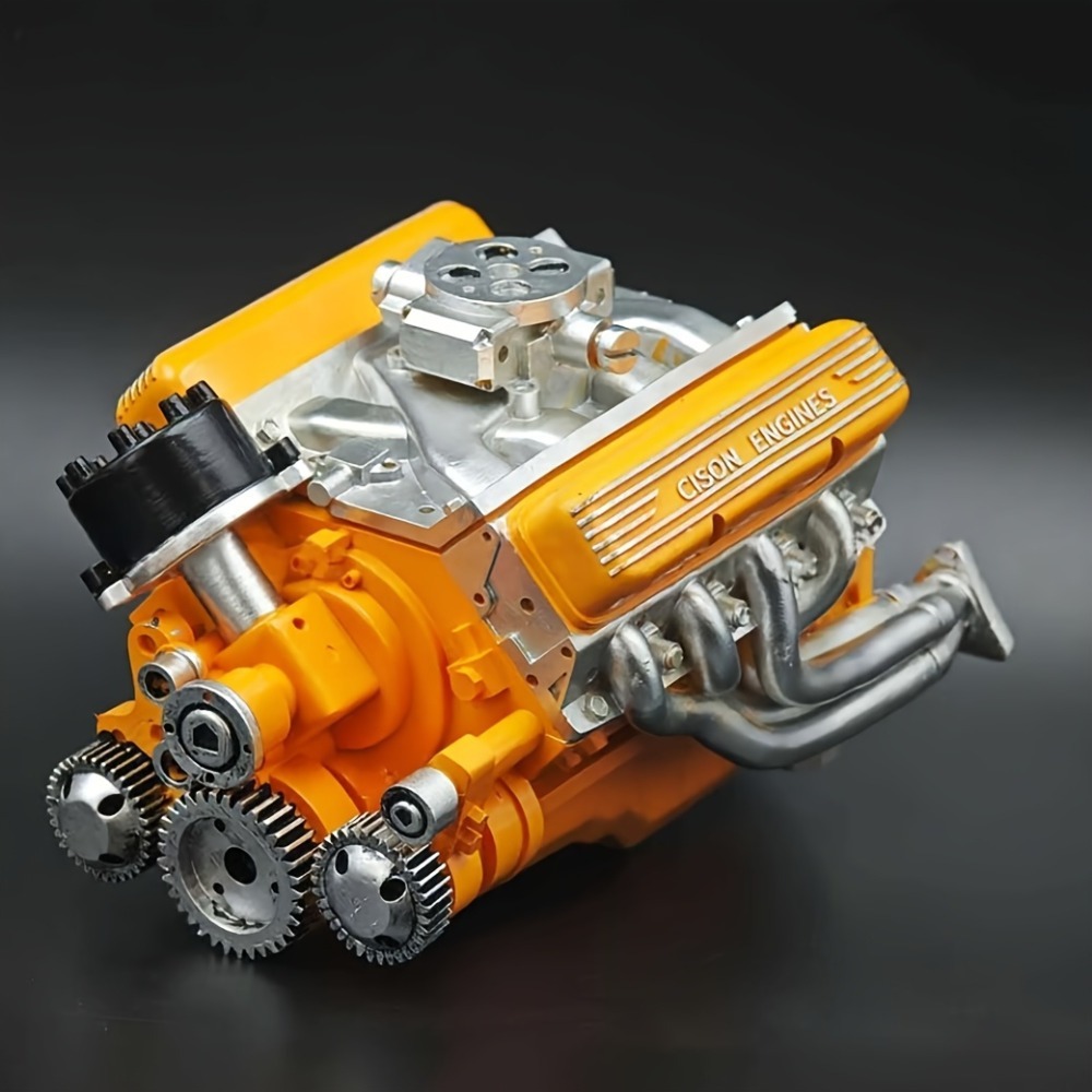 ZXC Cison V8 Engine Kit - Small-Block V8 Resin Model Building Blocks with Multi-Color Options (Red, Green, Yellow, ) | Detailed Internal Components & Realistic Design for Model Cars, Collectors & Hobbyists | Challenging Assembly Project - Image 13