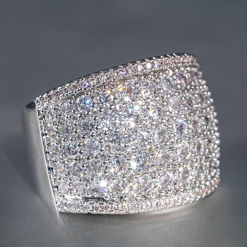 Elegant Secret Store Featuring Sparkling Synthetic Zircon Wide Band Rings for Both Teenager And Teenager, Perfect for Weddings, Parties, Casual Outings, Vacations, And Exquisite Music Festival Accessories., For Teenager - Image 4