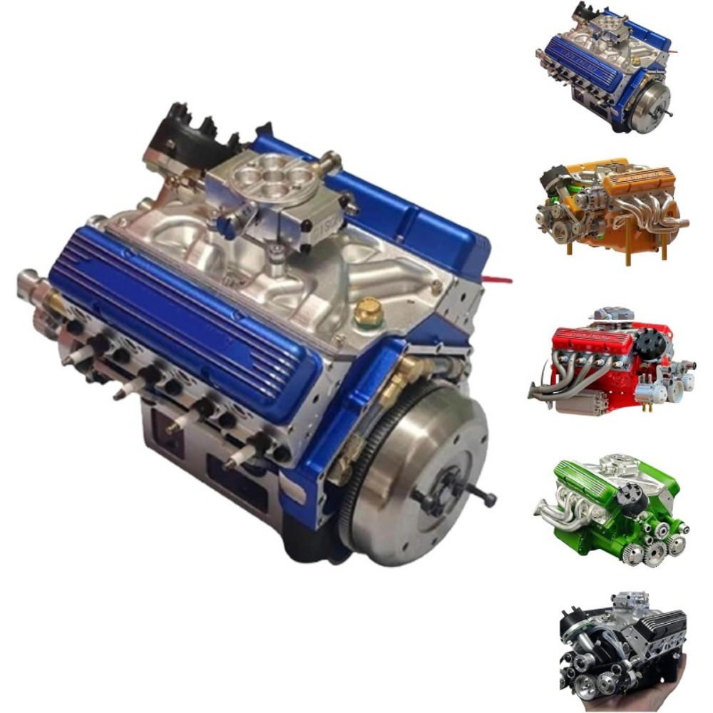 ZXC Cison V8 Engine Kit - Small-Block V8 Resin Model Building Blocks with Multi-Color Options (Red, Green, Yellow, ) | Detailed Internal Components & Realistic Design for Model Cars, Collectors & Hobbyists | Challenging Assembly Project - Image 15