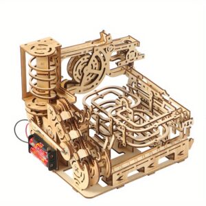 3D puzzle for adults, wooden ball track, STEM project, two sets of expansion for male and female home decoration enthusiasts, high-difficulty wooden building model holiday gift birthday gift Twin City Fusion Jigsaw Puzzle