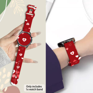 for Women's Romantic Soft Silicone Smartwatch Band Compatible with 20mm/22mm Waterproof Strap, for Samsung Galaxy Watch 8/7/6/5/4/3/Ultra, Huawei Watch GT 5/6, Garmin Fenix 8, Amazfit GTS/GTR, Mi Band S3/S4/5 - Ideal Gift (/Holiday)