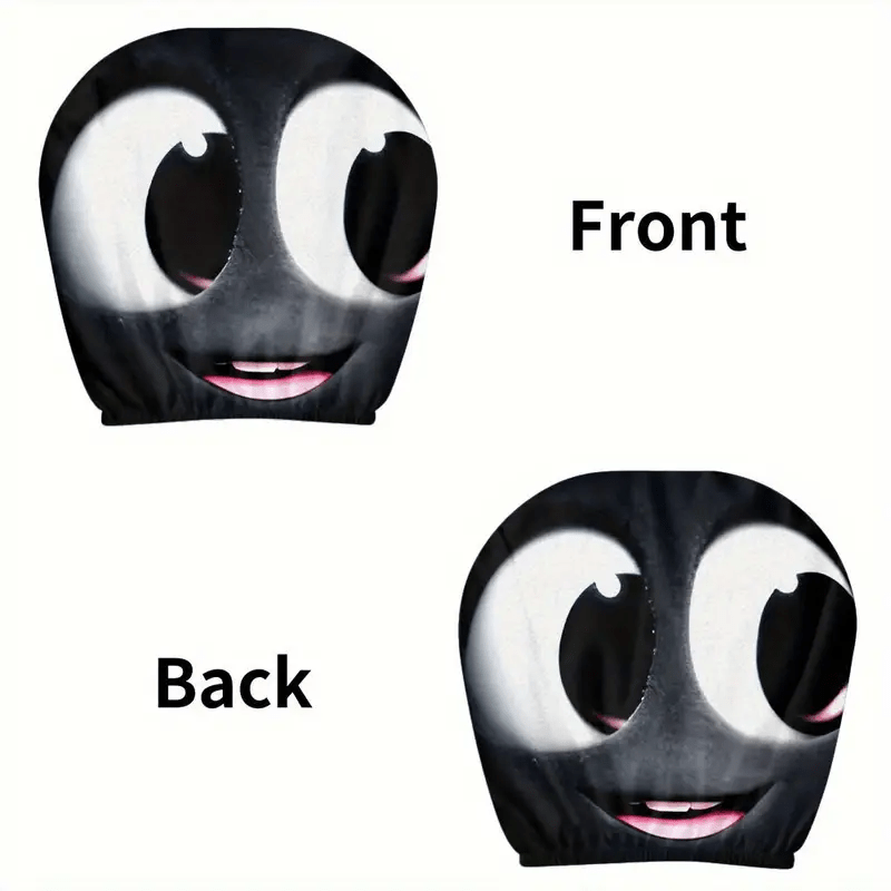 2pcs Cute Cartoon Character Seat Covers - Soft, Fit for All Vehicles, Durable & Stylish Interior Accessories, Cute Accessories, Vehicle Seat Protection, Playful Design, christmas gifts - Image 6