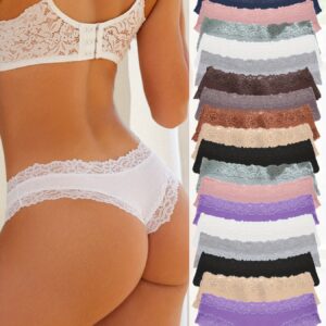 20pcs Set of Brazilian Pants, Fashionable, Elegant, Comfortable, Soft And Breathable Underwear, Lace And Lace Underwear, Suitable for Daily Commuting And Holiday Gifts, Women's Underwear And Panties