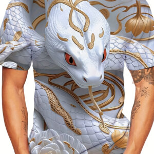 Men'S Casual Streetwear T-Shirt | 3D Print & Floral All-Over Print, Breathable Round Neck Short Sleeve Tee, Summer & Autumn, Washable Regular Fit, Bold Design, Comfortable Material, Young Adults, PLUS SIZE