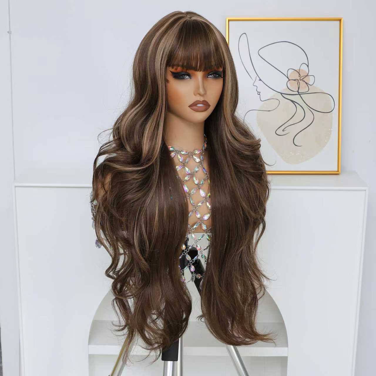 30-Inch Women's Elegant Long Curly Wig - Soft Synthetic Hair with Natural Volume & Fullness, Rose Net Cap for All-Day Comfort - Light Beige Tones (Blonde/Brown/Black/Red) - Wavy Texture for Cosplay, Parties, Casual Attire - Suitable - Image 2