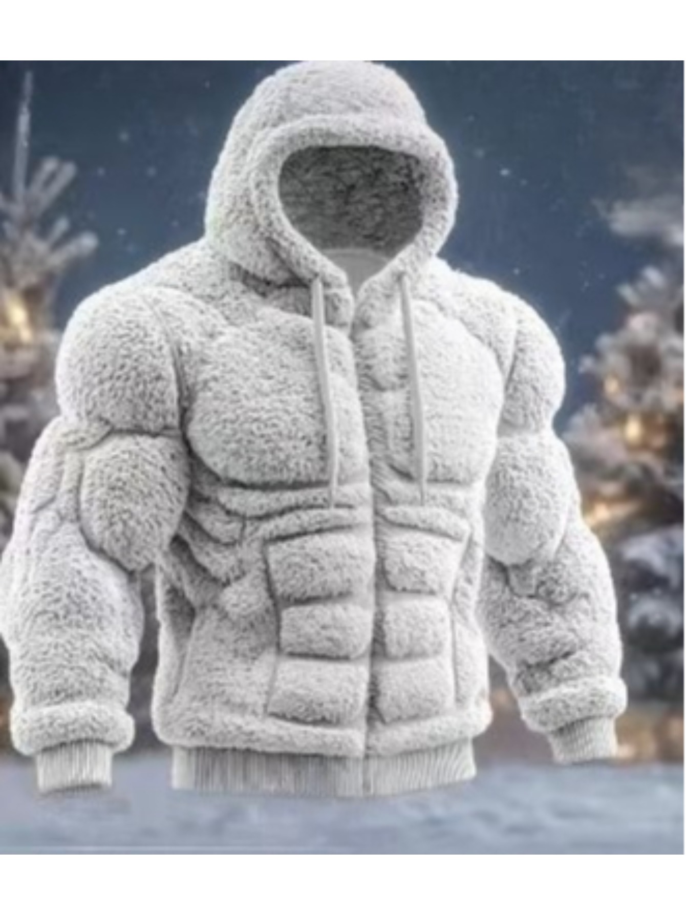 Plus-size Men'S Hoodie | Street Style Hooded Sweatshirt for Autumn and Winter, Suitable for Christmas and All Seasons, Casual Jacket, Fashionable and Trendy, Long Sleeve, Regular Fit, Lapel Collar, Slight Stretch Fabric, Solid and Geometric-Patterne - Image 15