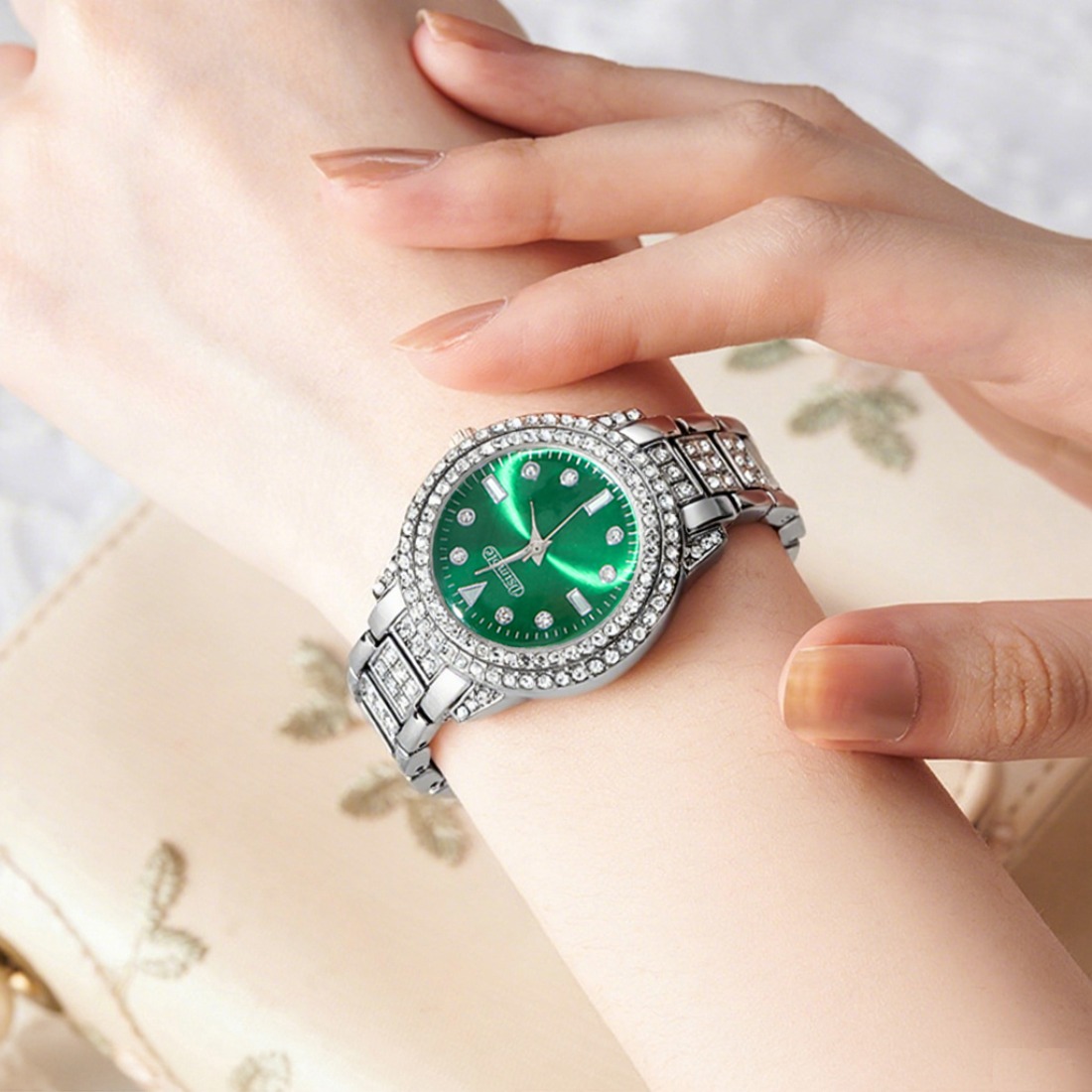 5pcs Elegant Watch and Set - Minimalist Stainless Quartz Watch Collection with Matching Necklace, Ring & Earrings, Analog Dial Round Face for Casual & Dressy Occasions, Perfect Holiday Gift - Image 16