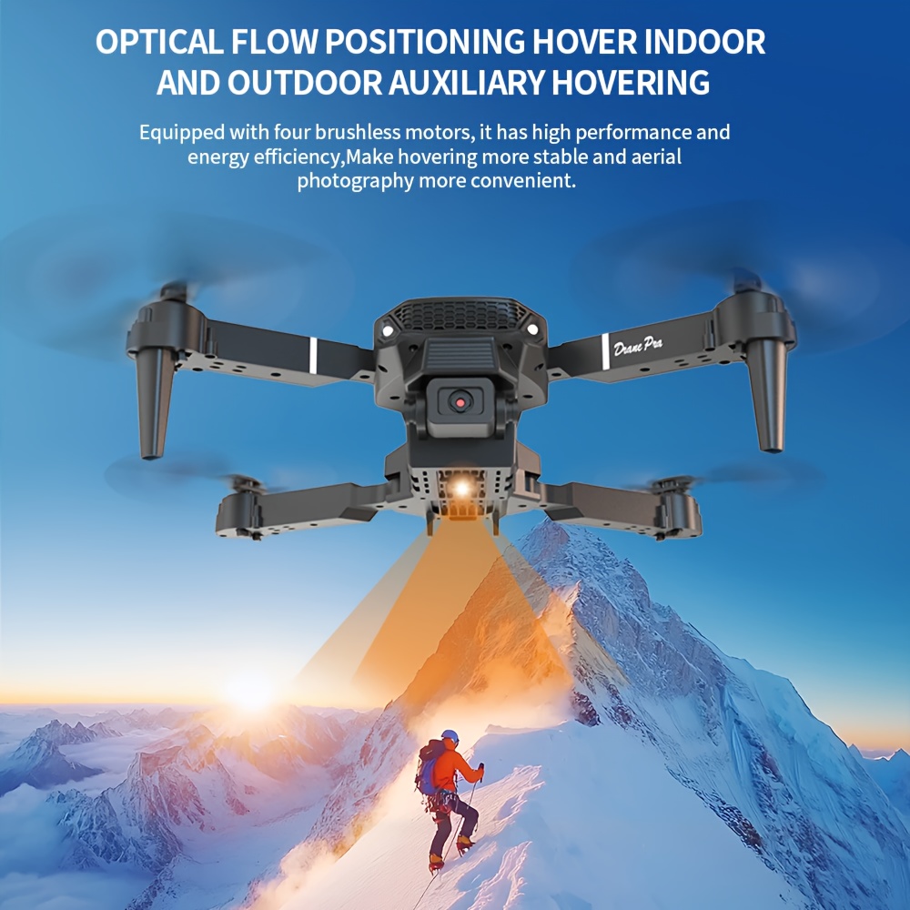 E88 Drone With 2 Batteries | Beginner-Friendly, Lightweight Design, Single Camera, Black Remote Control, Obstacle Avoidance, HD Video, Wi-Fi Enabled, Rechargeable Battery for Aerial Photography & Videography - Image 3
