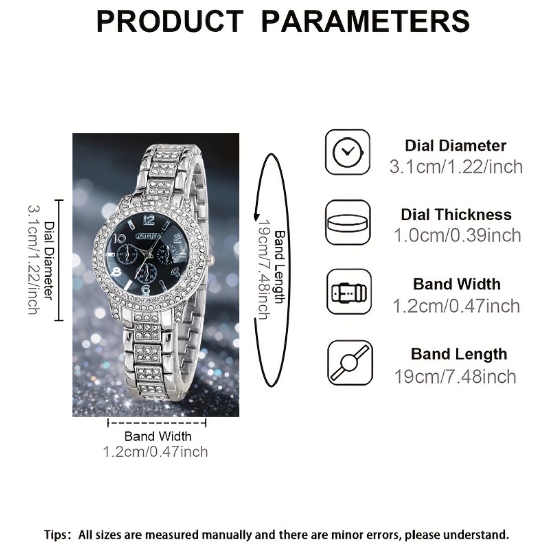 5pcs Elegant Watch and Set - Minimalist Stainless Quartz Watch Collection with Matching Necklace, Ring & Earrings, Analog Dial Round Face for Casual & Dressy Occasions, Perfect Holiday Gift - Image 3