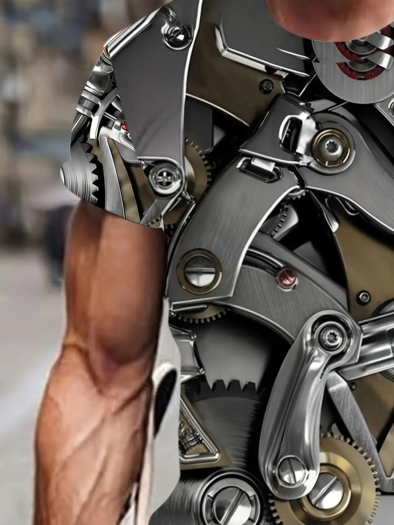 Men'S 3D Mechanical Gear Engine T-Shirt - Steampunk Style Interlocking Gears & Gears Print, Breathable Blend Fabric, Loose Fit Casual Crew Neck Short Sleeve, Lightweight & Machine Washable, Automotive & Engineering Enthusiast Apparel - Image 4