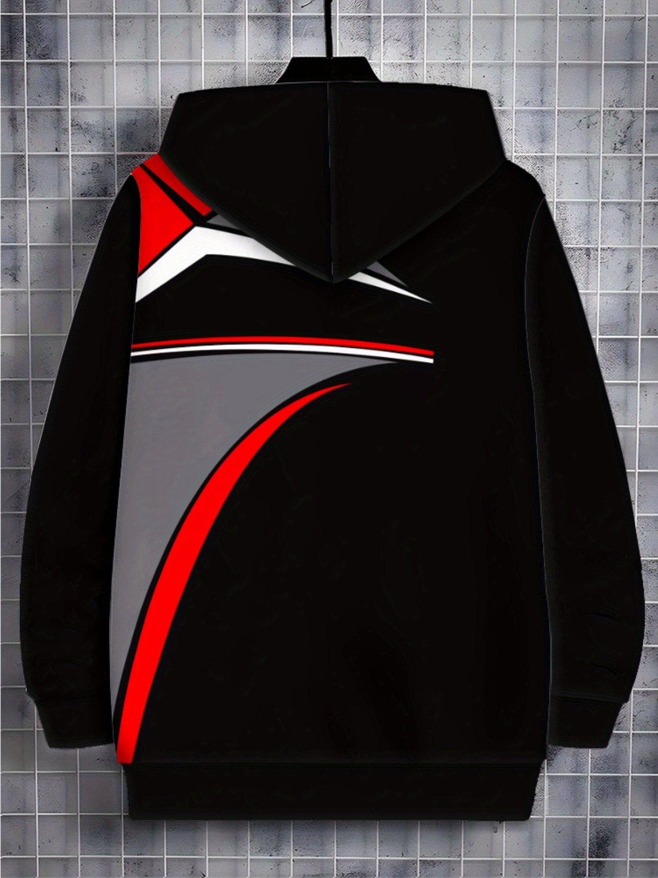 Polyester Hoodie for Restaurant Use, Black with Red and Gray Stripes, Lightweight and Durable Design, Perfect for Indoor Activities, Comfortable Fit, Stylish and Modern Look, Ideal for Casual Wear, Enhances Appearance, Easy to Clean - Image 4
