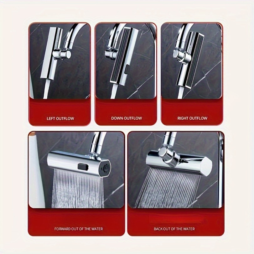 1pc Splash-Proof Rotatable Faucet Aerator with 3 Spray Modes & Pressure Boost - 201 Stainless Steel Kitchen/Bathroom/RV Faucet Adapter, Adjustable Spray Head for Water Efficiency & Convenience - Image 8